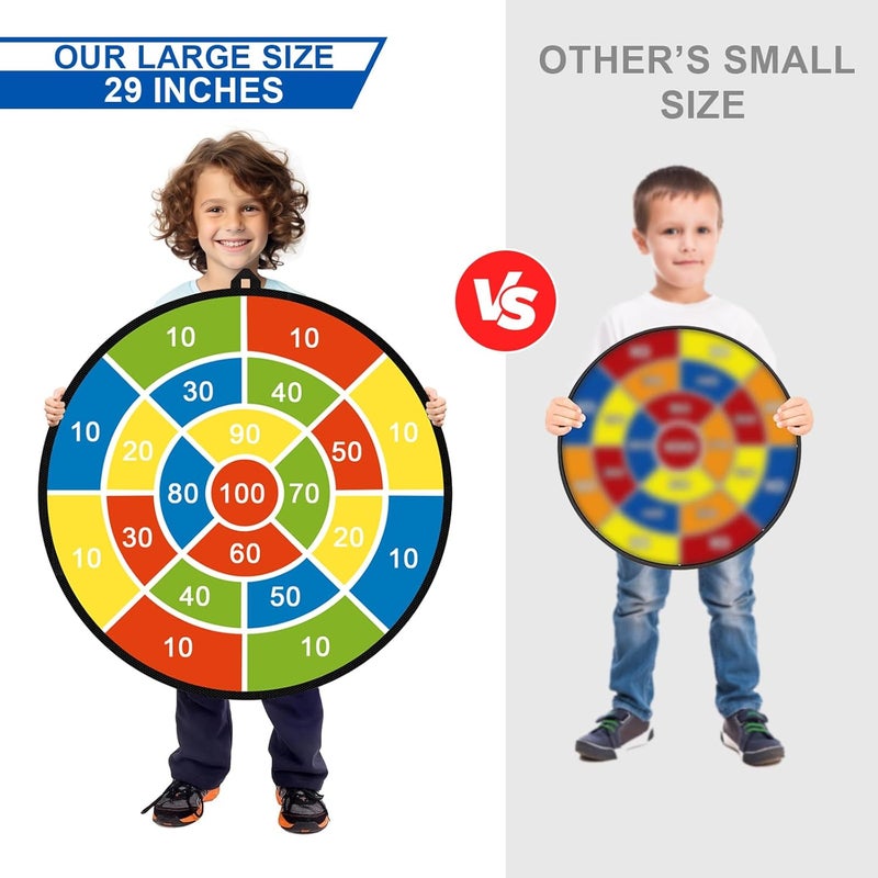 Mareisa Dart Board for Kids, Darts Set Double-Sided Dart Board with Sticky Balls and Darts, Indoor Outdoor Sport Fun Party Play Parent-Child Activity Game Toys, Gifts for Boys and Girls Aged 3 to 12 Years - Image 3